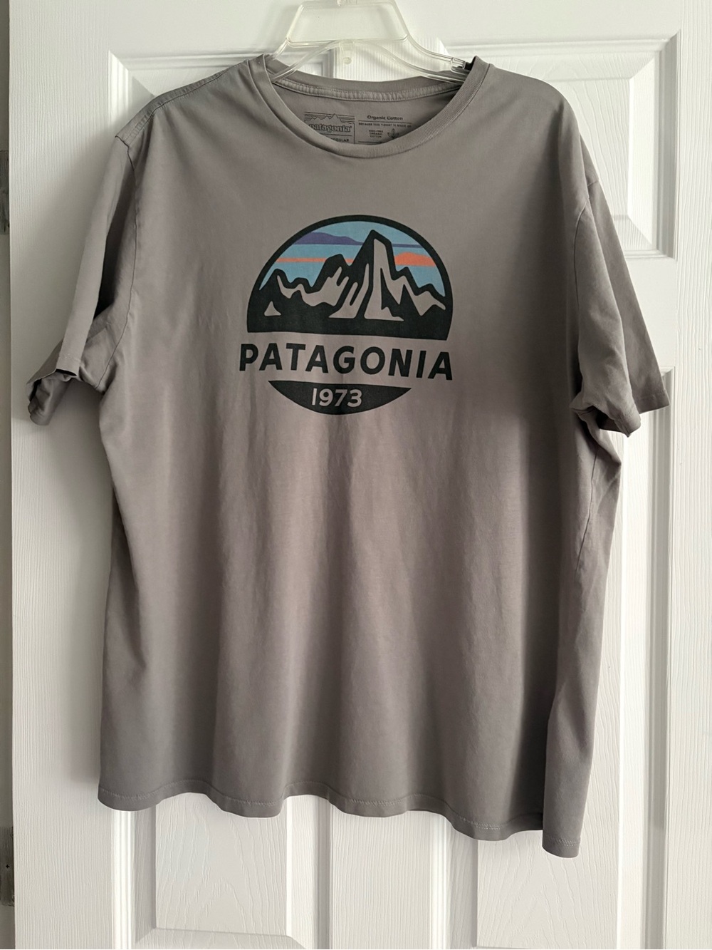 Patagonia Shirt Mens Large Gray 1973 Mountain Logo Organic Cotton Graphic Tee